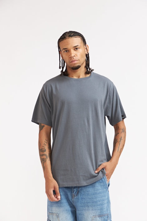 POLERA BASICA AZUL PIEDRA 100% ALGODON