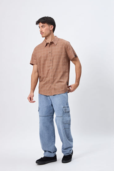 CAMISA CUADROS MARRON