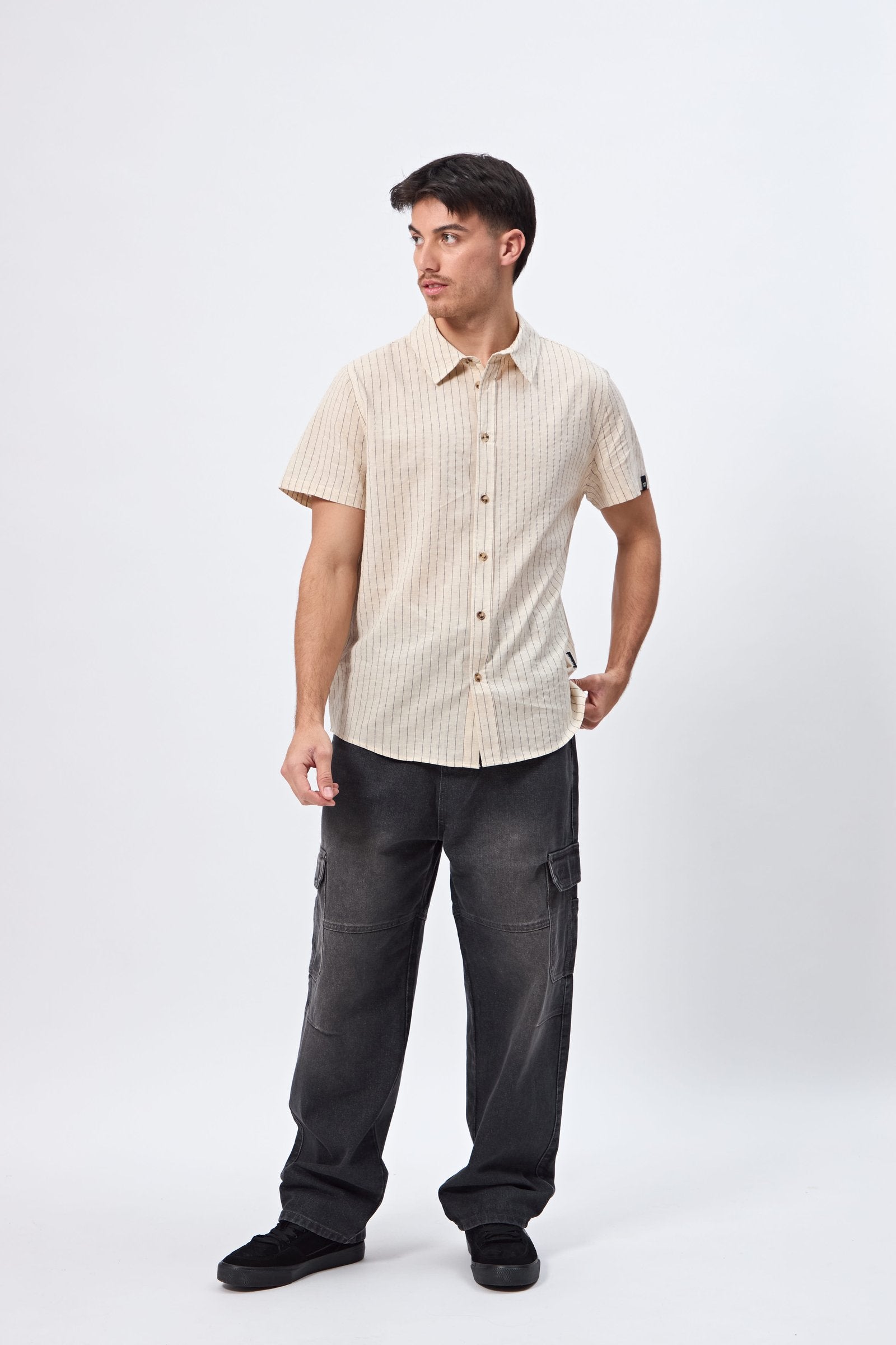 CAMISA RAYAS BEIGE