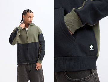 CHAQUETA VERDE Y NEGRO DE POLAR
