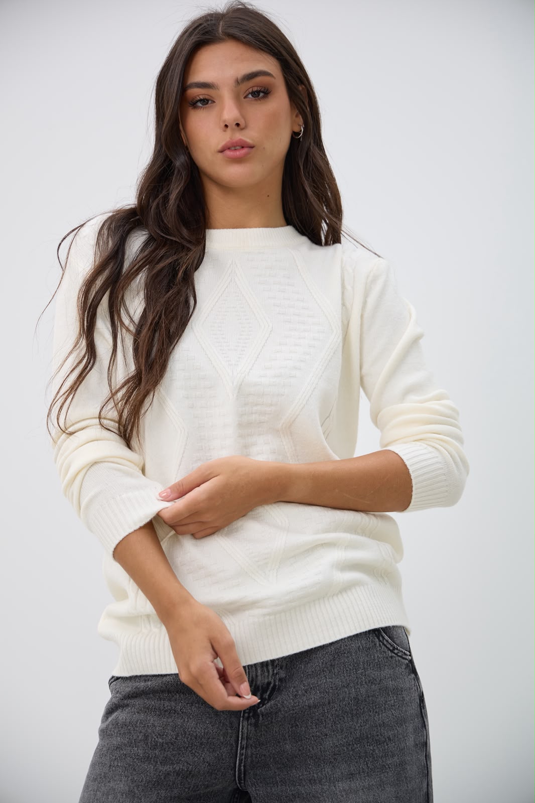 TEJIDO BLANCO CON RELIEVE
