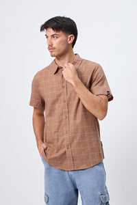 CAMISA CUADROS MARRON