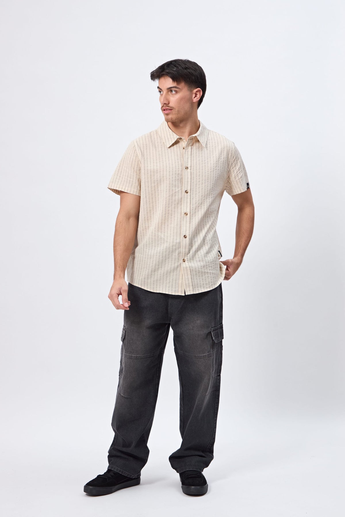 CAMISA RAYAS BEIGE